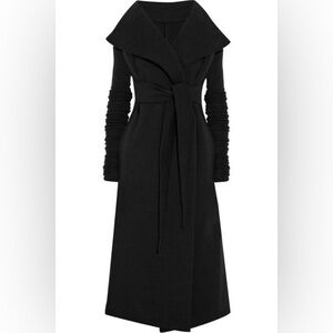 Rick Owens Drape Quilt Lillie Long Wrap Jacket Medium Black